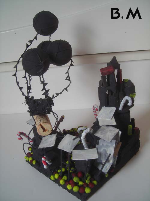 fuite en mongolfi&eacute;re diorama fantastique