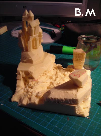 Chateau construction Montgolfiere diorama