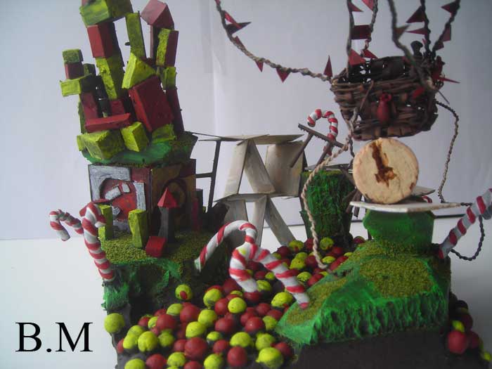 Montgolfiere peinture acrylique miniature